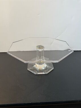 Tiffany & Co. Windham Clear Crystal Octagon Cake Stand Pedestal